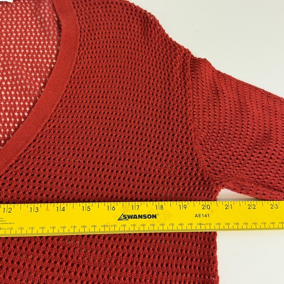 Uniqlo Rust Mesh Knit Cardigan L - Picture 5 of 8